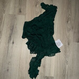 NWT ASOS Teal Ruffle Blouse – Size 12 Sleeveless Crinkle Neck Top